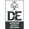 logo of approved activity provider for the Duke of Edinburgh award program featuring a crown and the letter D with the number 12 representing the program's stages